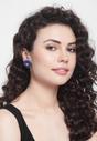 Blue Fuchsia Floral Studs, Image 4 of 5
