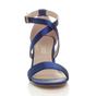 Navy Blue AJVANI Navy Blue Mid Block Heel Crossed Straps Sandals, Image 6 of 6