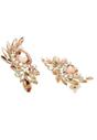 Orange Diva Collection Leafy Stud Earrings, Image 3 of 5