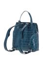 Teal Croc Print Real Leather Backpack, Image 3 of 3