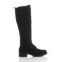 Black AJVANI Black Biker Lace Up Military Calf Knee Boots, Image 2 of 6