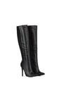 Black 'Nora' Pointed Toe Zip Up Knee High Stiletto Heel Long Boots, Image 5 of 5