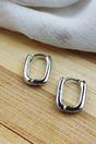 Silver Sterling Silver U-Shape Minimalist Hoop Earrings, Image 1 of 2