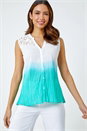 Green Ombre Embroidered Crinkle Blouse, Image 2 of 5