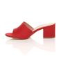 Red AJVANI Red Mid Block Heel Peep Toe Mules Sandals, Image 3 of 6