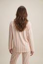 Salmon The Night Store Salmon Stripe Modal Pyjama Trouser Set, Image 3 of 4