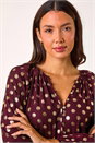 Wine Spot Foil Print Blouse, Image 4 of 5