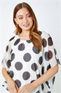 Ivory Polka Dot Bubblehem Chiffon Overlay Top, Image 1 of 5