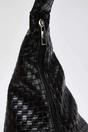 Black Woven Texture Oversized Tote Shoulder Bag, Image 4 of 4