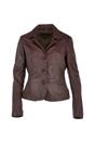 Brown 'Ballina' Real Leather Short Blazer Jacket, Image 2 of 5
