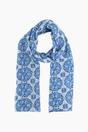 Blue Mosaic Floral Lightweight Scarf, Image 1 of 5
