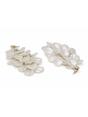 White Crinkled Petal Cascade Statement Earrings, Image 2 of 3