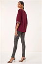 Red Embellished Cuff Chiffon Top, Image 3 of 5