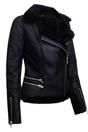 Black Shearling Sheepskin Aviator Jacket-Kiev, Image 3 of 5