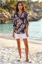 Red Textured Leaf Puff Print Shirt, Image 2 of 4