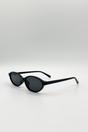 Black Oval Sunglasses In Black, Image 3 of 4