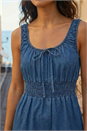 Denim Dusk Tie Front Tiered Dress, Image 4 of 4