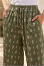 KHAKI Petite Aztec Print Cropped Trouser, Image 4 of 4
