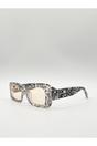 Multi Zebra Print Square Frame Sunglasses, Image 2 of 4