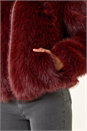 Burgundy Faux Fur Relaxed Jacket, Image 6 of 7