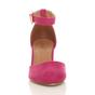 Fuchsia AJVANI Fuchsia Mid Block Heel Ankle Strap 2 Part Heels, Image 6 of 6