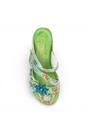 Green Womens Leather Wedge Sandals - Balade 32, Image 7 of 7