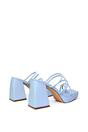 Blue XY LONDON Blue 'Colt' Strappy Square Toe High Block Heel Platform Mule Sandals, Image 3 of 5
