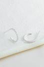 Silver Sterling Silver C Hoop Earrings, Image 3 of 3