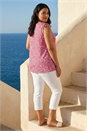 Pink Curve Printed Ruched Shoulder Vest Top, Image 3 of 4