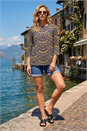 Ochre Embellished Leaf Print Top, Image 1 of 4