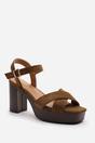 Khaki 'Yvette' Cross Over Platform Sandals, Image 3 of 7