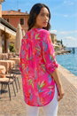 Cerise Floral Print Longline Blouse, Image 3 of 4
