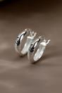 Silver Sterling Silver Engraved Moon Hoops, Image 3 of 3