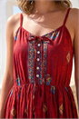 Wine Petite Strappy Tiered Hem Maxi Dress , Image 4 of 4