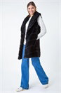 Black Faux Fur Longline Gilet, Image 1 of 6