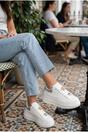 Silver iKrush Silver Sloane White Platform Trainers, Image 4 of 5