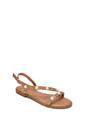 Nude XY LONDON Nude Flat Slingback Sandals With Studded Pearls, Image 2 of 6