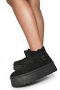Black iKrush Black Debra Fur-lined Platform Ankle Boots, Image 1 of 3