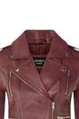 Burgundy Leather Brando Biker Jacket-Loddon, Image 5 of 6