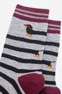 Grey Winding Sausage Dogs Funny Bamboo Socks, Image 3 of 4