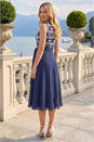 Navy  Petite Printed Chiffon Midi Dress, Image 3 of 4