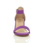 Purple AJVANI Purple Mid Block Heel Ankle Strap Sandals, Image 6 of 6