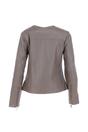 Taupe Ashwood Leather Taupe 'Francesca' Collarless Real Leather Fashion Jacket, Image 4 of 5