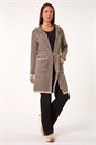 Beige Chevron Knit Cardigan, Image 7 of 8