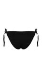 Black Textured Tie Side Bikini Bottom with Adjustable Fit, Image 3 of 4