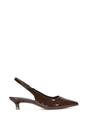 Brown XY LONDON Brown 'Jenny' Pointed Toe Low Kitten Heel Slingback Pumps, Image 1 of 6