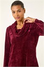 Wine Chenille Cowl Neck Tunic Top, Image 2 of 6