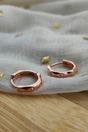 Rose Gold Sterling Silver Hexagon Zircon Tiny Hoop Earrings, Image 1 of 4