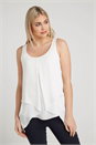Ivory  Asymmetric Sleeveless Vest Top, Image 1 of 4