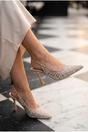 Beige Cordelia Embellished Mesh Pointed Toe Heels, Image 3 of 5